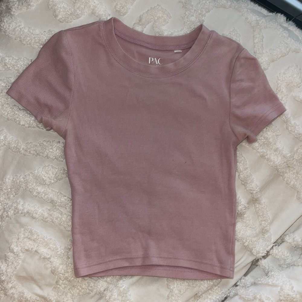 dusty pink baby tee